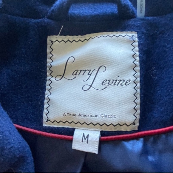 Larry Levine Wool Pea Coat | Double Breasted | Blue | Size Medium - Picture 8 of 15
